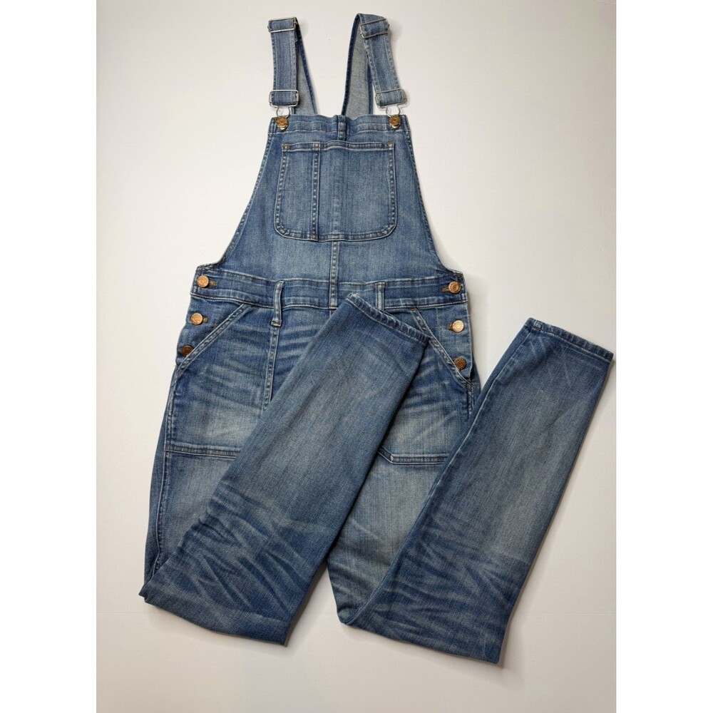 Madewell Denim Overalls Women’s Small Distressed Skinny Blue Bib Dungarees - Picture 4 of 9